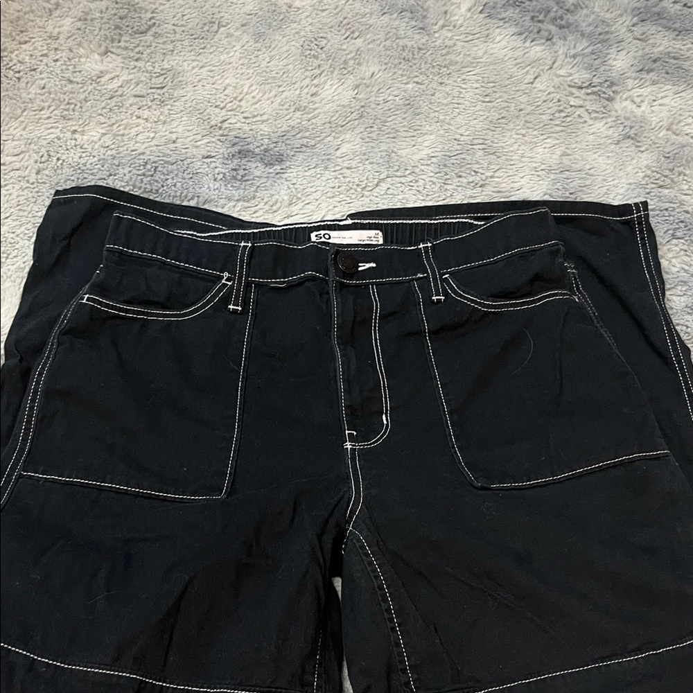 SO Black Pants with Contrasting Stitching